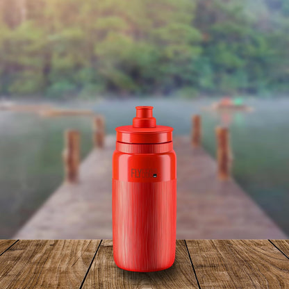 Elite Fly Tex - Botella de agua para ciclismo, 550 ml, color rojo, ultraligera, sin BPA, fácil de apretar para carretera, MTB y grava