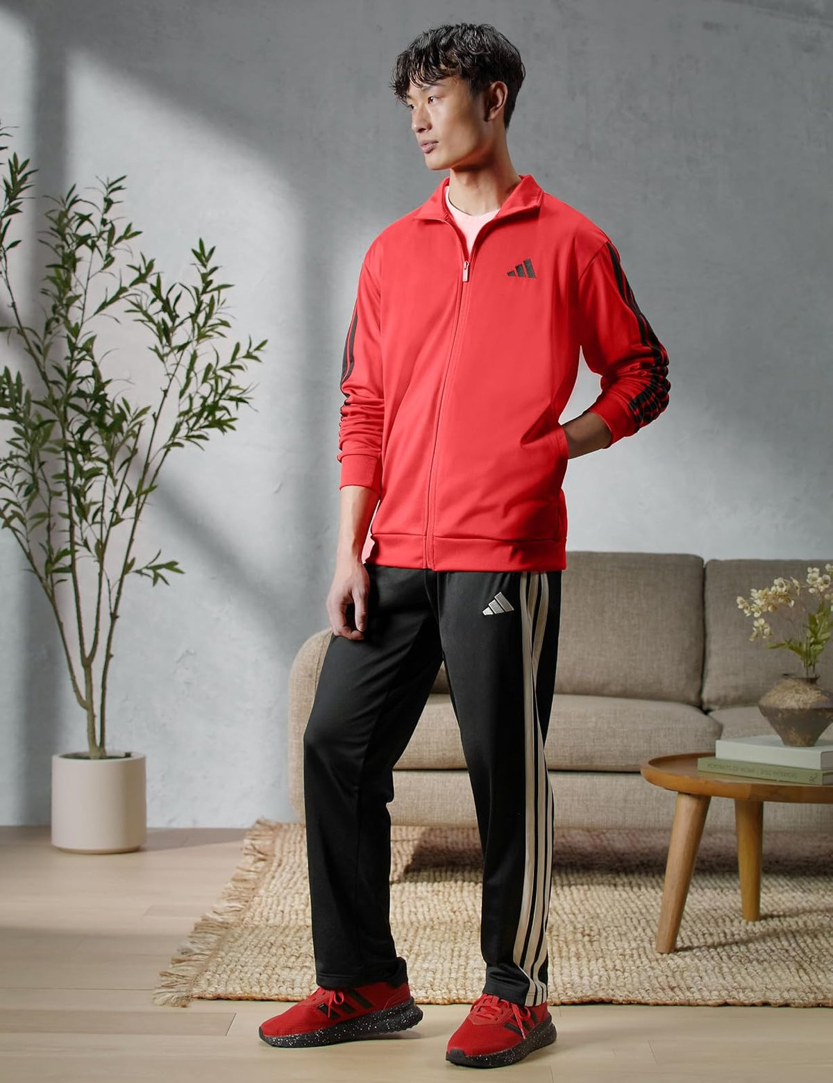 adidas 3-Stripes Tricot Regular Fit Open Hem Sportswear Track Pants Pantalones Deportivos Hombre