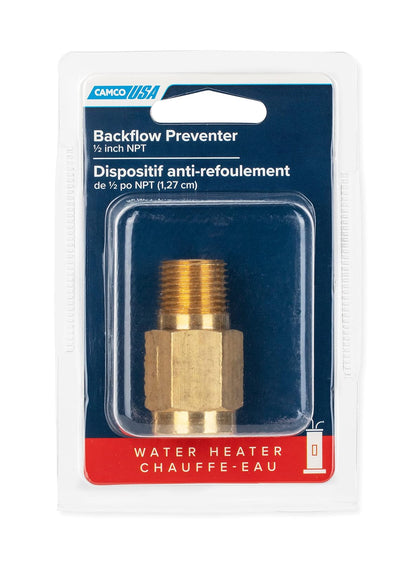 Camco Preventor de Reflujo 23303 para Calentador de Agua de RV de Latón 1/2 Pulgada NPT
