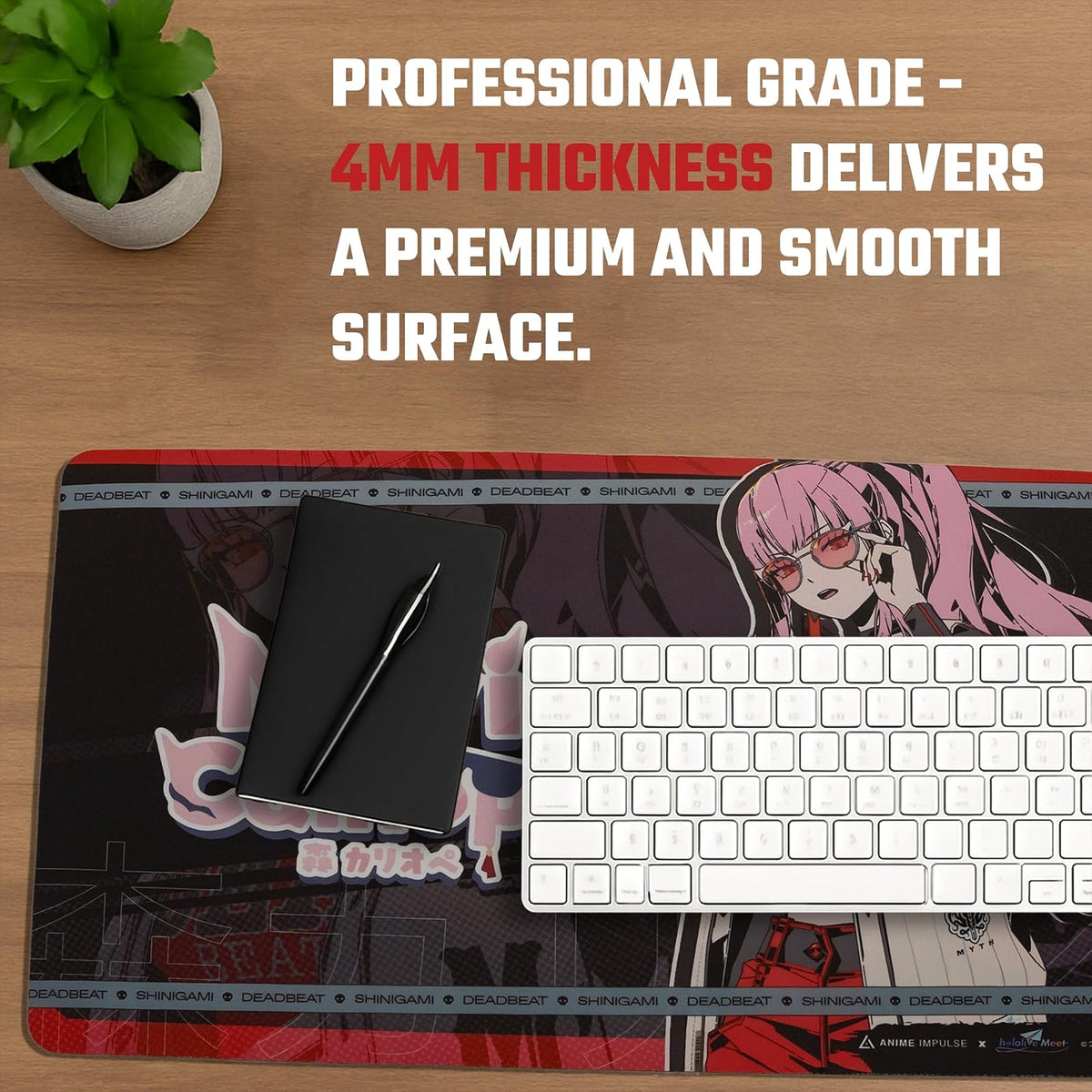 Anime Impulse x Mori Calliope - Alfombrilla de Mouse para Juegos de computadora, hololive Production con Licencia Oficial de Alta Calidad, Antideslizante TCG o Alfombrilla de computadora de Oficina