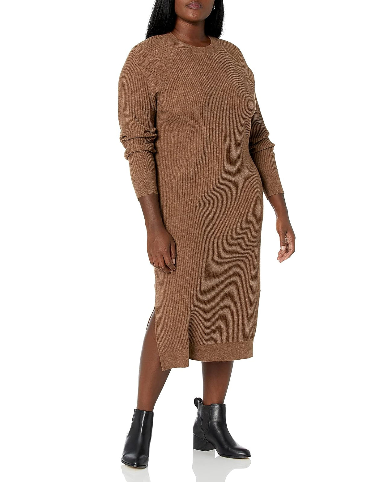The Drop Mujer Renata Vestido Midi Acanalado Slounge