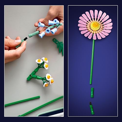 LEGO Ramillete Rayos de Sol Kit de construcción y decoración Floral DIY, Regalo de cumpleaños para niñas, niños y Amantes de Las Flores, Juguete de Escritorio 10347