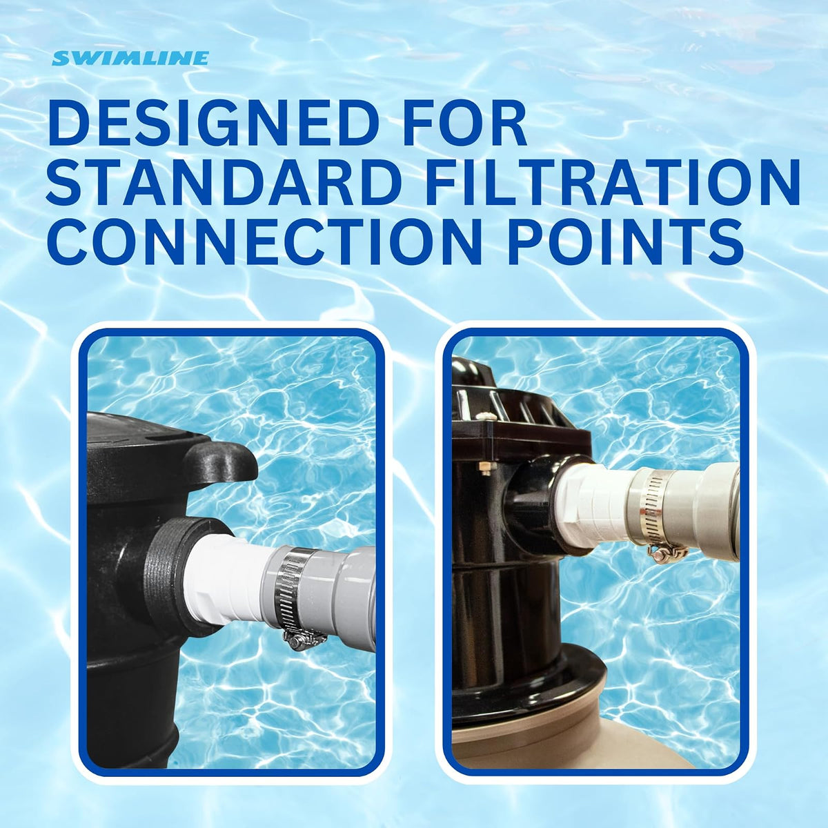 Swimline HYDROTOOLS Manguera de conexión de Filtro de Bomba de Piscina con Manguito, 1.5 Pulgadas x 9 pies, Resistente, Flexible, Duradera y a Prueba de Fugas, Resistente a Productos químicos y UV |