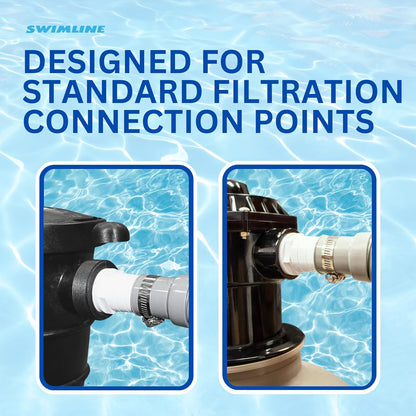 Swimline HYDROTOOLS Manguera de conexión de Filtro de Bomba de Piscina con Manguito, 1.5 Pulgadas x 9 pies, Resistente, Flexible, Duradera y a Prueba de Fugas, Resistente a Productos químicos y UV |