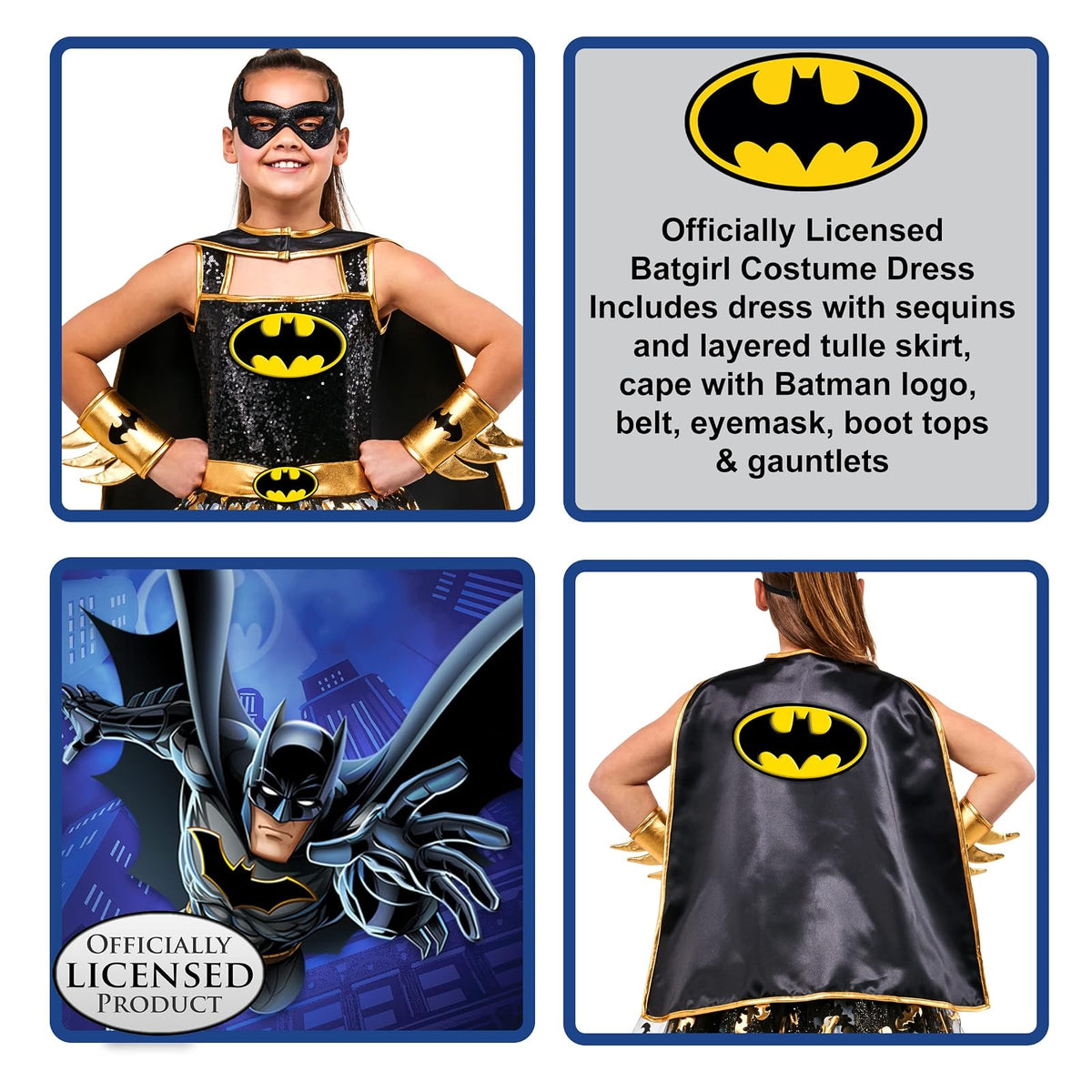 DC Comics Superheroes: vestido de disfraz de Batgirl para niños por Rubies, niña pequeña