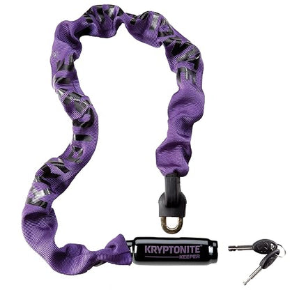Kryptonite Candado de Seguridad para Bicicleta con Cadena de 85 cm y Cerradura Cilíndrica Disco Negro