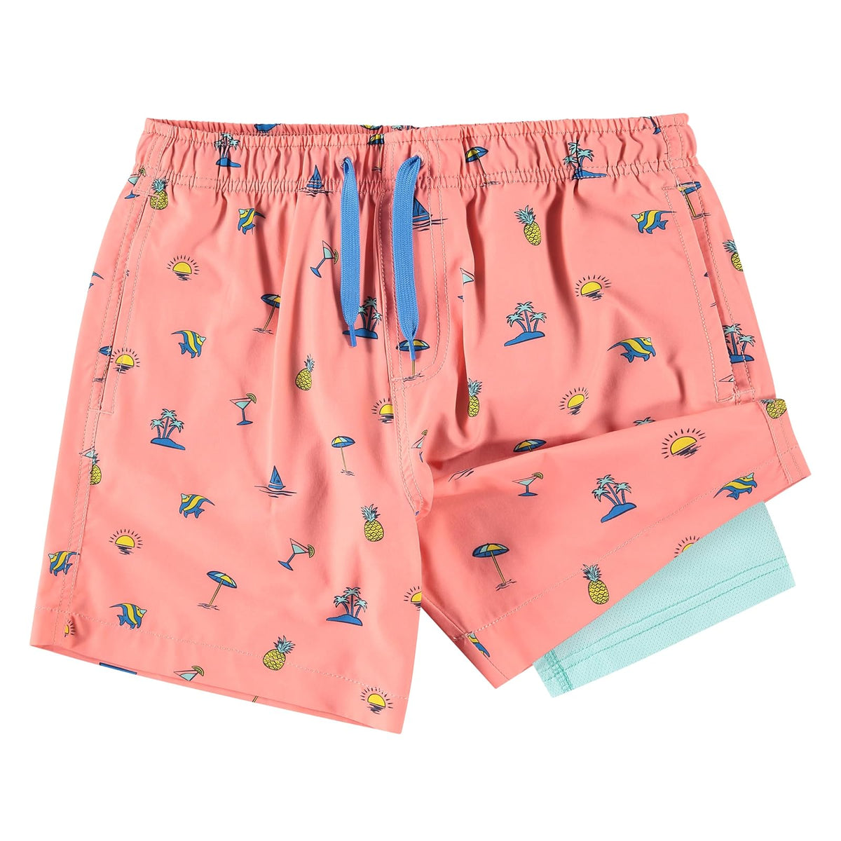 Kanu Surf Traje de Baño con Forro de Compresión para Niño - 11-12 - Coral (Fiesta Coral)