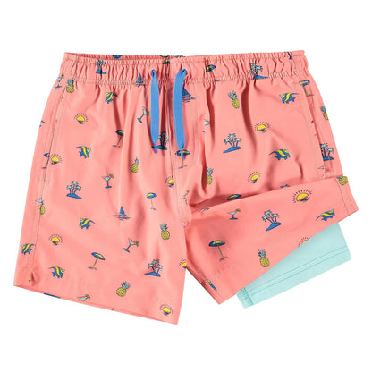 Kanu Surf Traje de Baño con Forro de Compresión para Niño - 11-12 - Coral (Fiesta Coral)