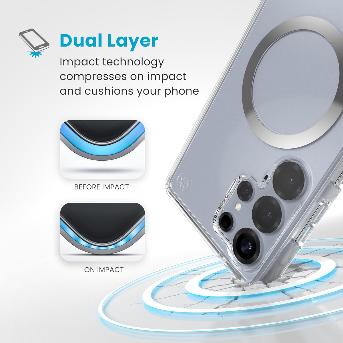 Speck - Funda para Samsung Galaxy S25 Ultra – Funda magnética, protección contra caídas de 13 pies, Anti-amarilleamiento-Samsung S25 Ultra, Bisel Elevado y Botones mejorados, Presidio