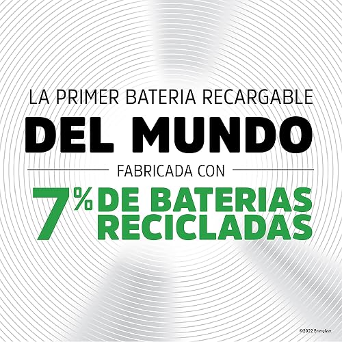 Energizer - Pila Recargable 9V, Recharge, NiMH, 1 Pieza | 8.4V NiMH, hasta 1,000 recargas, para detectores de humo, micrófonos y radios, ahorro a largo plazo