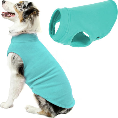 Gooby Chaleco de Forro Polar Elástico para Perro, Clima Frío - menta - 5X-Large Length (25")