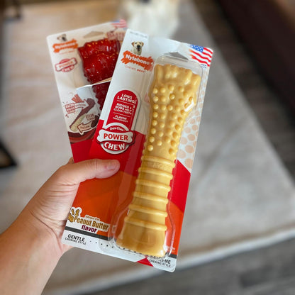Nylabone Power Chew - Hueso de Perro para masticadores agresivos, Juguete masticable Resistente para Perros, Mantequilla de maní, Talla XL/Souper