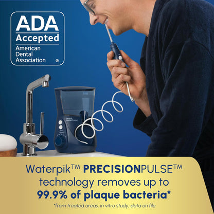 Waterpik Water Flosser Irrigador bucal eléctrico para encimera dental para dientes - Aquarius Professional, WP-663 Azul