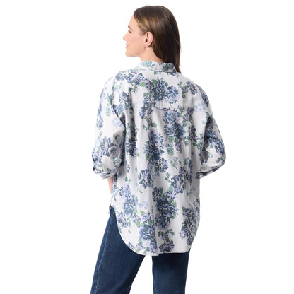 Gloria Vanderbilt Amanda - Camisa de Gran tamaño con Botones y Mangas enrollables para Mujer