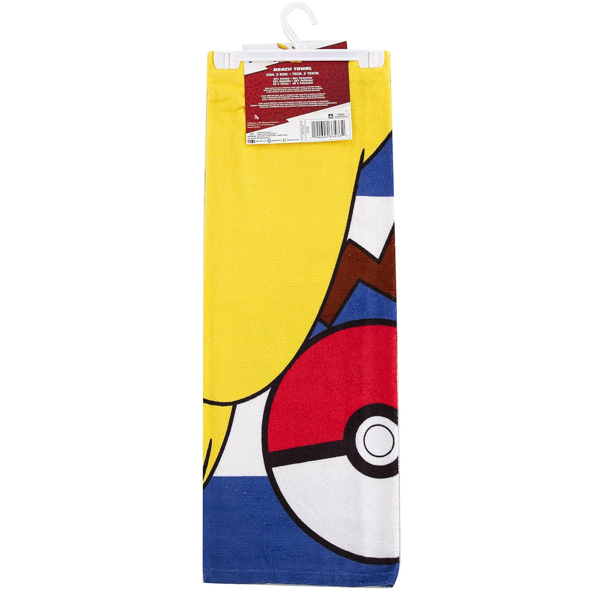 Northwest - Toalla de Playa Pokémon, diseño de Pikachu y Poké, Toalla Suave y Absorbente de 30 x 60 Pulgadas, para baño, Piscina o Playa