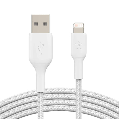 Belkin Cable Lightning a USB-A con Certificación MFi - Color blanco. - 6.5 pies