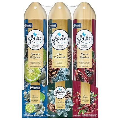 Glade Aromatizante para Hogar Aerosol Aromas Festivos, 3 Unidades 400 ml