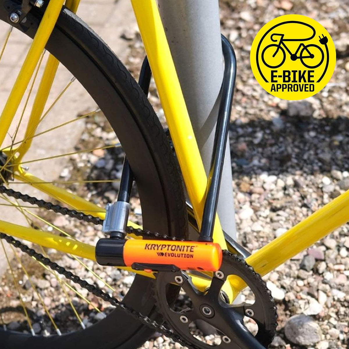 Kryptonite Evolution LS - Bloqueo en U, Resistente antirrobo Vendido Seguro para Bicicleta Dorada, grillete de 14 mm con Soporte de Montaje y Llaves, Cerradura de Alta Seguridad para Bicicleta