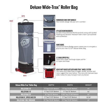 E-Z UP Inc. D3RB10GY Deluxe Wide-Trax Roller Bag, fits 10' x 10' Shelter
