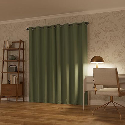 Sun Zero Nordic - Paquete de 2 Cortinas Opacas con Ojales de Grado Teatro, 132 x 213 cm, Color Verde Salvia