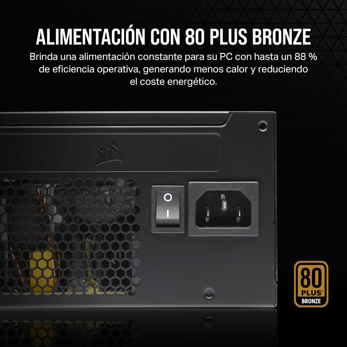 Corsair CX650 ATX 650W Fuente de Alimentación - Eficiencia 80 Plus Bronze - Bajo Ruido - Cables con Funda - No Modular - NA - Negro