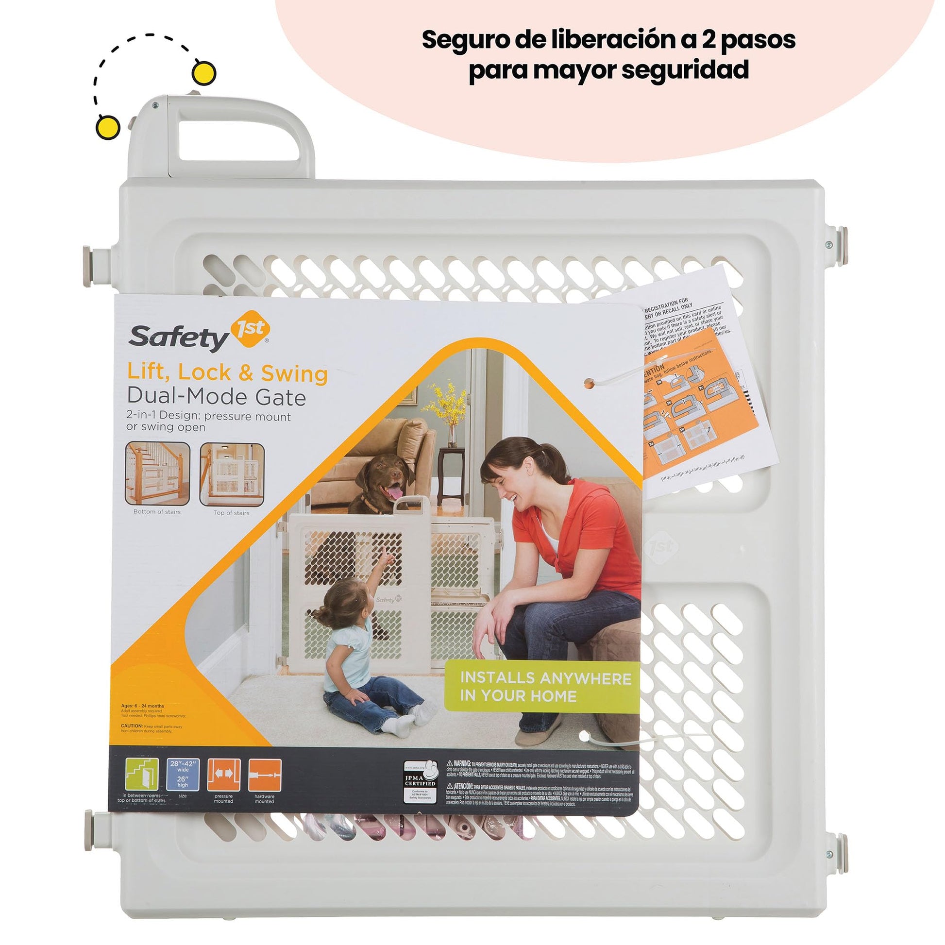Safety 1st Puerta Lift Lock And Swing Dual Mode - 70 x 7 x 75 cm