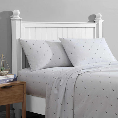 Nautica - Juego de sábanas Individuales, Ropa de Cama de Microfibra Transpirable y refrescante con Fundas a Juego, Juego de Cama Resistente a Las Arrugas (Clase J a Rayas náuticas, Gris, tamaño