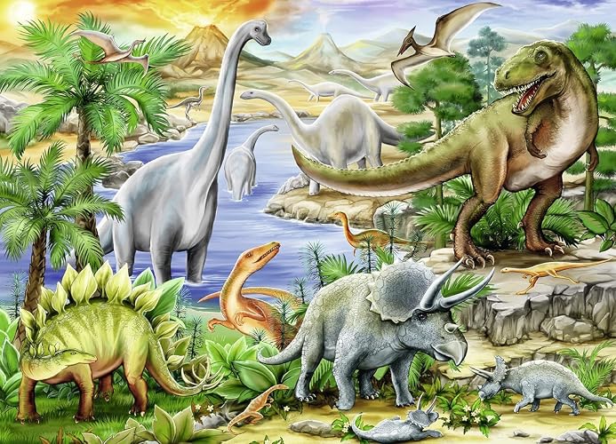 Ravensburger 9621 Rompecabezas La Era de Los Dinosaurios de 60 Piezas, 4+ Años, Multicolor