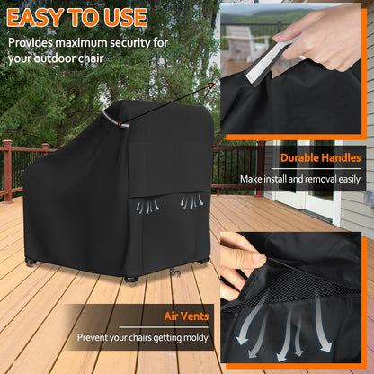 STARTWO Funda para Silla de Patio | Tamaño 32"W x 37"D x 36"H, 1 paquete, impermeable, fibra Oxford 600D