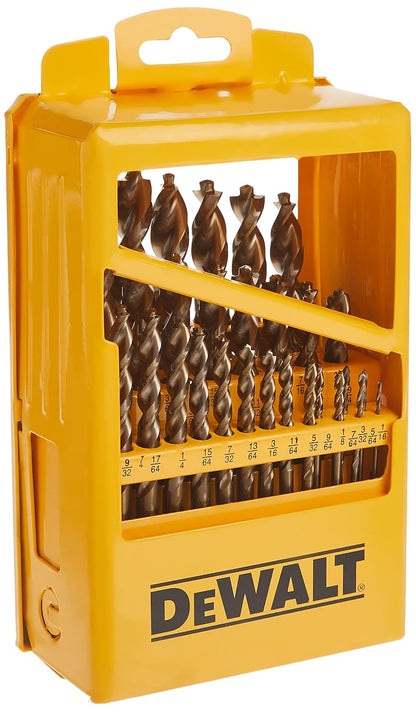 DEWALT DW1969 29 Piece Pilot Point Twist Drill Bit Assortment with Metal Index