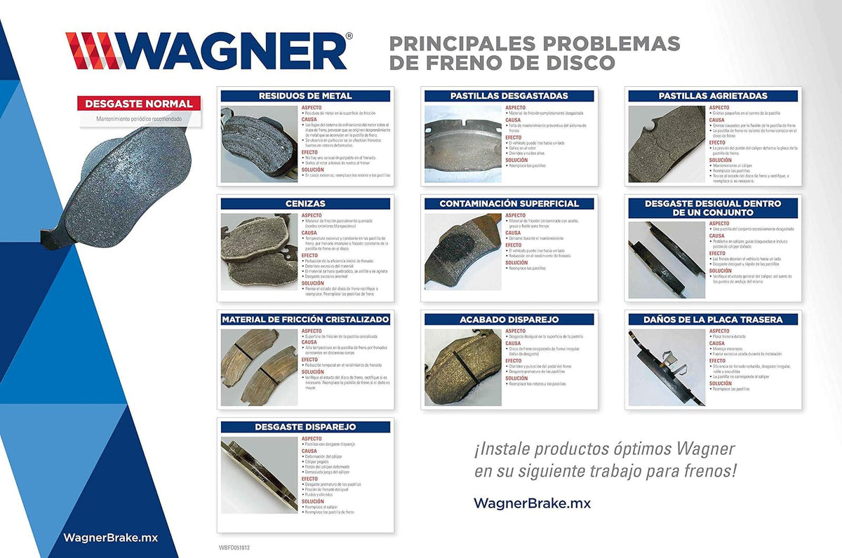 Wagner WD636 Juego de Balatas Cerámicas Trasera 1998 Ford Escort