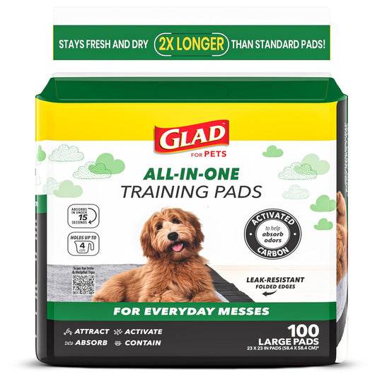 Glad, Tapete Entrenador para Perro Carbon Activado 100 pzas