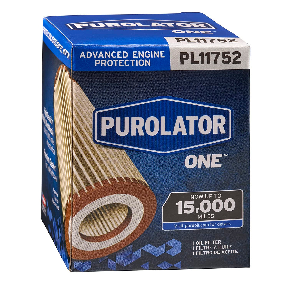 Purolator PL11752 PurolatorONE Filtro de Aceite de Cartucho para Hyundai Tucson 2022-2024 Santa Fe 2021-2024 Sonata 2020-2024 Kia Sportage/Sorento