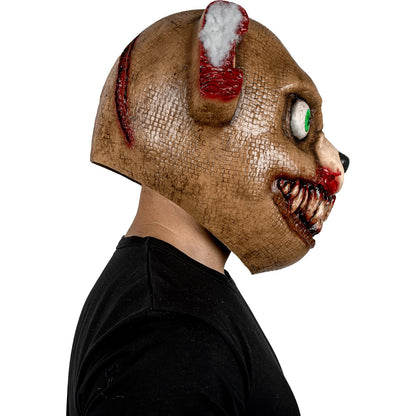 REV Máscara Completa de Látex Creepy Bad Bear, Máscara de Oso Terrorífico Talla Mediana para Disfraz de Halloween, Fiestas y Cosplay de Horror