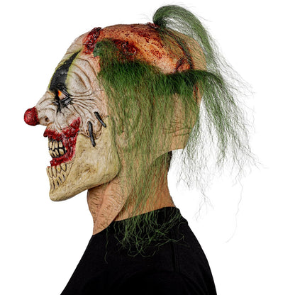 Ghoulish Productions Máscara De Látex Cracked Clown, Accesorio Látex Cosplay Payaso de Miedo, Disfraz Aterrador para Halloween y Fiestas Temáticas, Cosplay Bufón Creepy, Diseño Artesanal