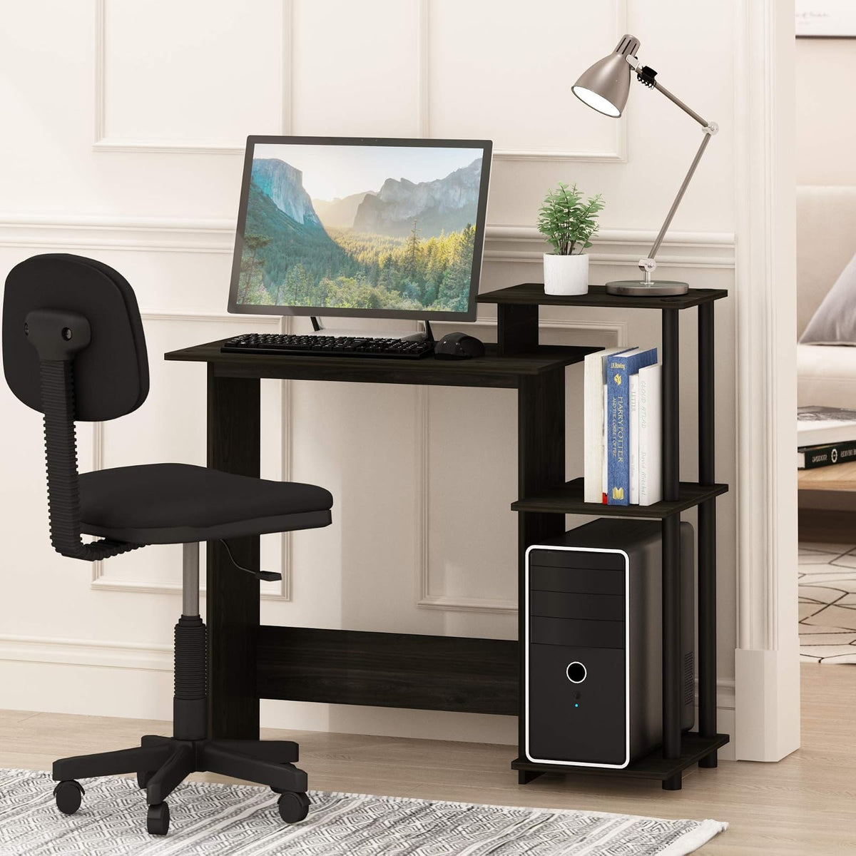 Furinno 11192EX/BK 99797E Home Computer Desk Writing Table, Espresso Finish