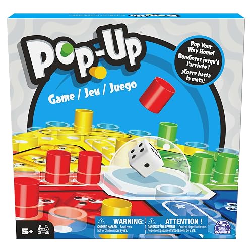 Spin Master Games, Juego Pop-Up para niños, Colorido Juego de Mesa para 2-4 Jugadores con Tirador automático para Noches de Juego en Familia, Juegos Divertidos, para niños a Partir de 5 años