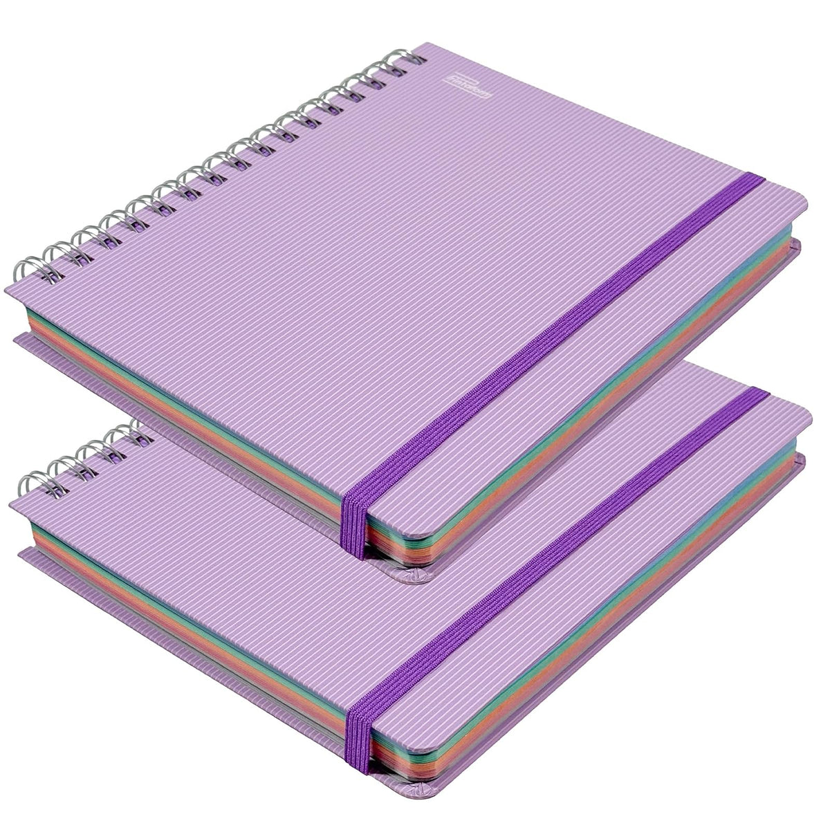 Printaform Libreta Forma Francesa Arcoíris Pastel Universitaria 200h, 2 piezas, Cuadro Chico, Lavanda
