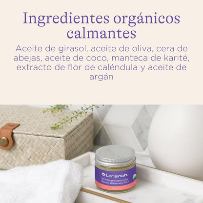 Lansinoh Bálsamo orgánico para los pezones, Calma y Protege Pezones Agrietados y con Dolor, Blanco