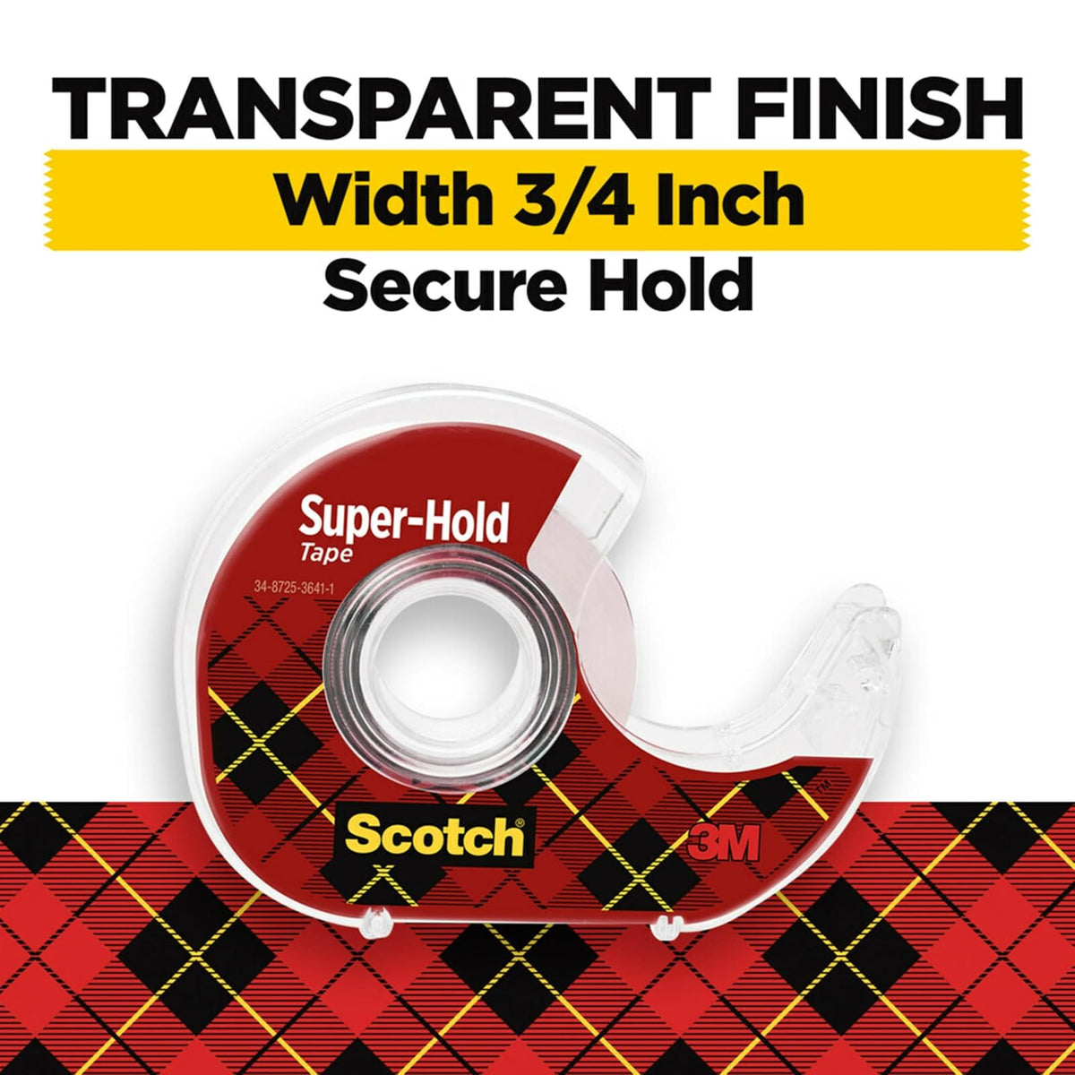 Scotch super-hold cinta adhesiva, 3/4"x 650", Paquete de 4 (4198)