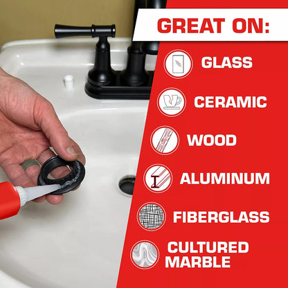 Loctite Sellador de silicona transparente impermeable, tubo de 79.85 ml (908570), Single 2.7 Oz Tube, Transparente