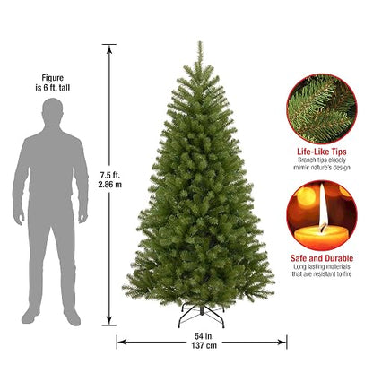 National Tree Company 7.5 ft Unlit North Valley Spruce Artificial Christmas Tree, 1,346 Tips, Includes Stand, Green