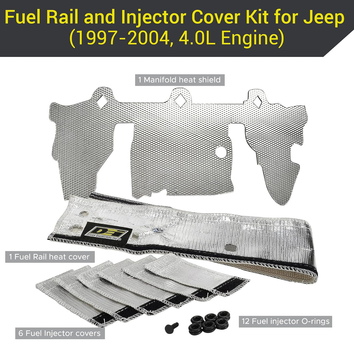 Design Engineering Kit de Cubierta de Inyector para Jeep 4.0L 1997-2004, Plateado 10378