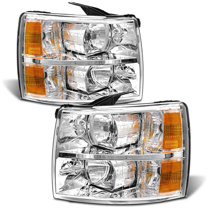 ADCARLIGHTS Chevy Silverado - Conjunto de faros delanteros para Chevy Silverado 2007-2013 1500/2007-2014 Silverado 2500HD 3500HD halógeno (2500HD/3500HD se adapta a modelos 2007 nuevo estilo de cuerpo