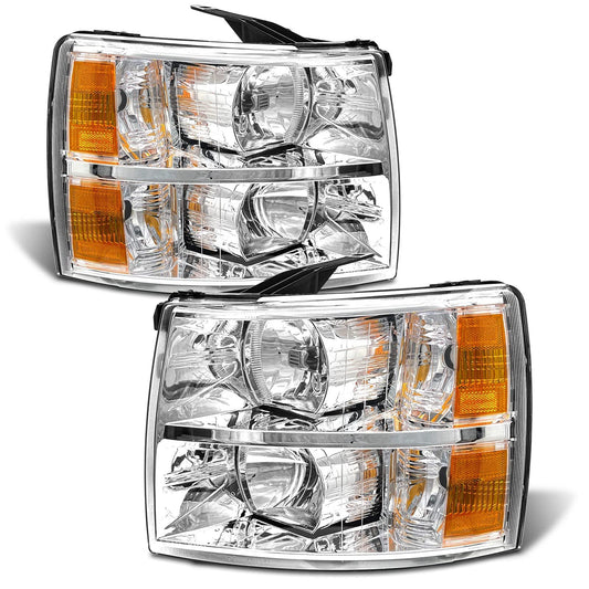 ADCARLIGHTS Chevy Silverado - Conjunto de faros delanteros para Chevy Silverado 2007-2013 1500/2007-2014 Silverado 2500HD 3500HD halógeno (2500HD/3500HD se adapta a modelos 2007 nuevo estilo de cuerpo