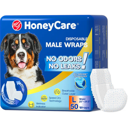 All-Absorb Pañal Desechable para Perro Macho, Paquete de 50 - Large (50 Count)
