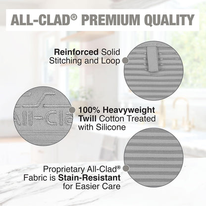 All-Clad - Soporte para ollas de alta calidad y almohadilla caliente: resistente al calor hasta 500 grados, 100% algodón, almohadilla caliente de 10 x 6.2 pulgadas, para cocina y barbacoa, paquete de