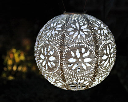 Allsop Home and Garden Soji Stella Boho Literna de globo, Perla