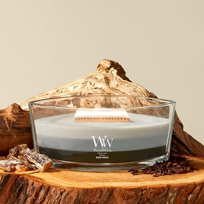 WoodWick Yankee Candle – Warm Woods Trilogy – Fireside, Redwood, sándalo