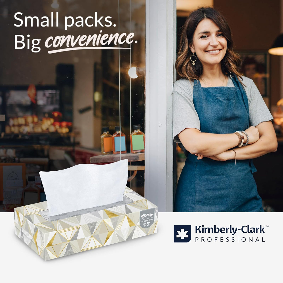 Kleenex 03076, Pañuelos Faciales | Cajas de pañuelos planas, de 2 capas, suaves y fuertes, funda de conveniencia, nivel premium